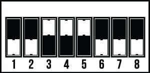 Recommended starting dip switch settings for EL&R 500 Series